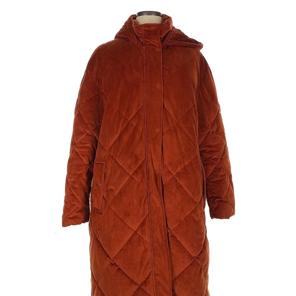 Long Velour Puffer Coat